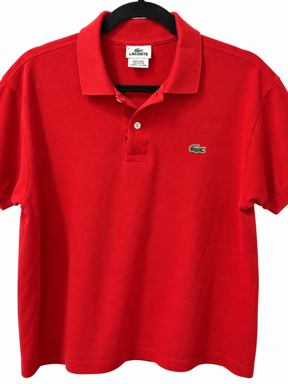 Lacoste Men's Red Classic Piqué Polo Shirt Size 6 (XL) Made in Peru